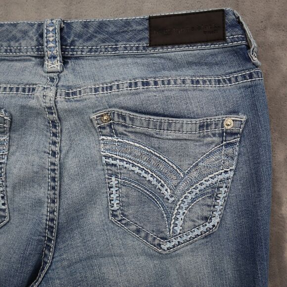 Twentyone Black by RU21 Pants Womens 12 Blue Denim Slimboot Distressed Jeans - Picture 16 of 16